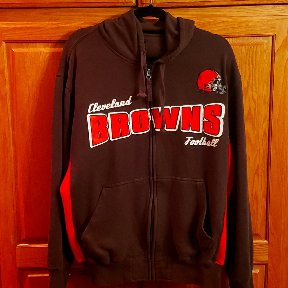 Cleveland Browns zip up hooded sweatshirt
